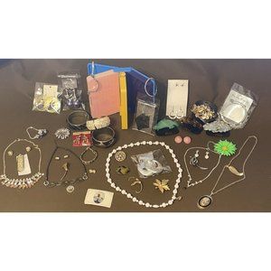 Vintage to Now Jewelry Lot 925 Sterling Silver Avon Cameo Rhinestone Delft More!